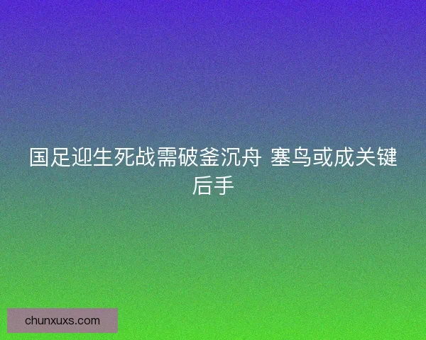 国足迎生死战需破釜沉舟 塞鸟或成关键后手