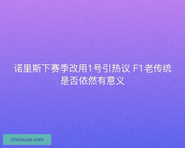 诺里斯下赛季改用1号引热议 F1老传统是否依然有意义 诺里斯下赛季改用1号引热议 F1老传统是否依然有意义